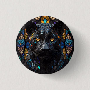 Black Panther Portrait  1 Inch Round Button