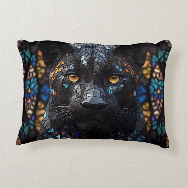 Black Panther Portrait Accent Pillow (Back)