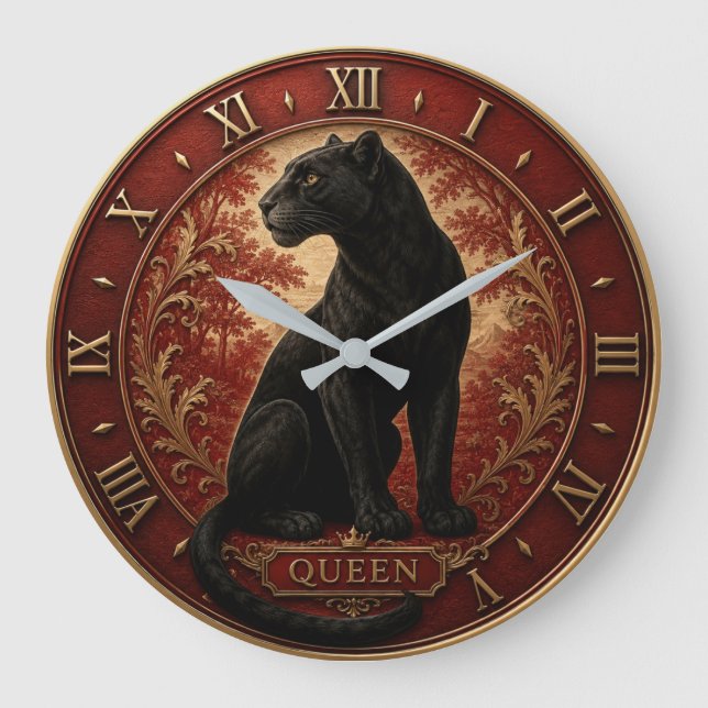 Black Panther Queen Large Clock (Front)