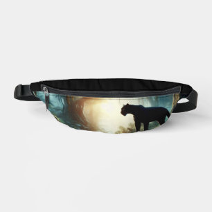 Black Panther Reflected in Pool of Water in Jungle Fanny Pack