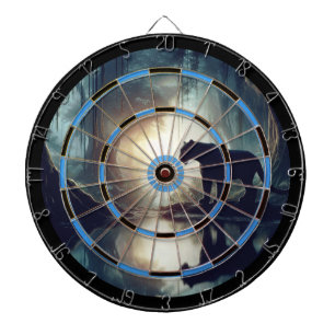 Black Panther Reflected in Water Regulation Dartboard