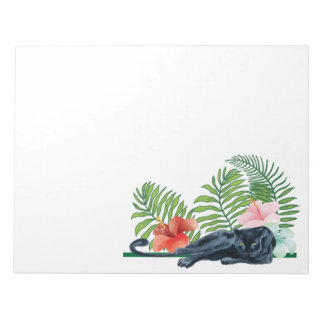 Black Panther Resting  Amid Jungle Foliage Notepad