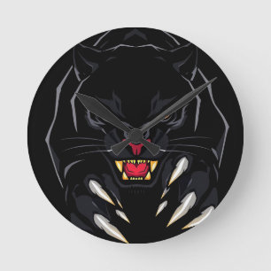 Black panther round clock