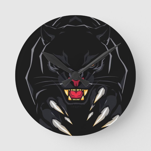 Black panther round clock (Front)