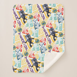 Black Panther & Spidey Team "Team-Up" Sherpa Blanket