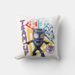 Black Panther & Spidey Team "Team-Up" Throw Pillow
