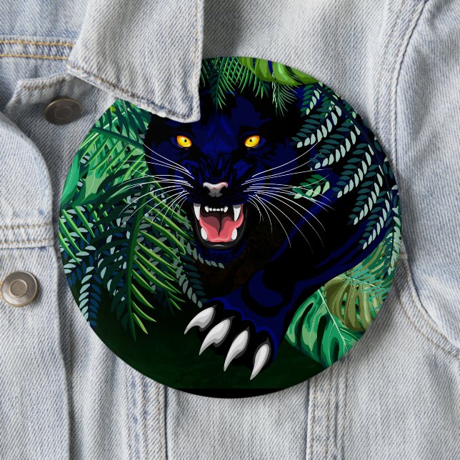 Black Panther Spirit of the Jungle 6 Inch Round Button (In Situ)