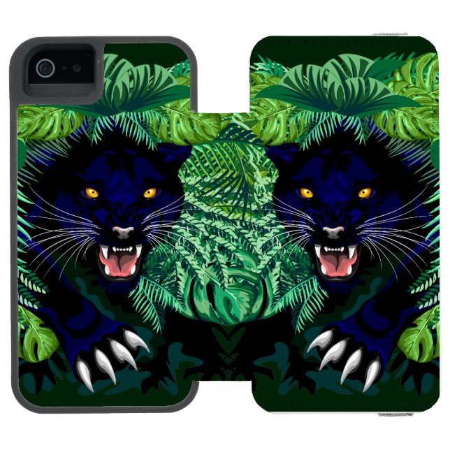 Black Panther Spirit of the Jungle Incipio iPhone Wallet Case (Folio Open)
