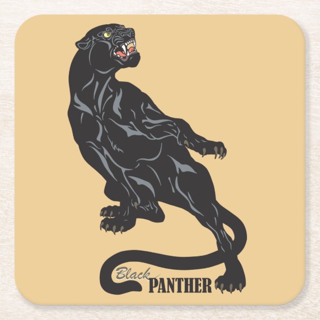 black panther square paper coaster (Front)