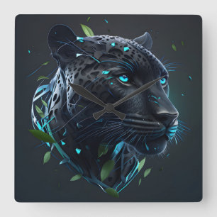 "Black Panther" Square Wall Clock
