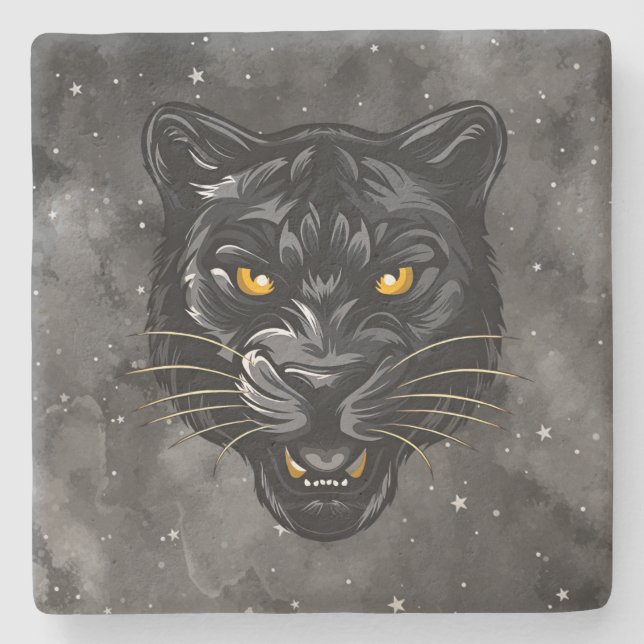 Black Panther Stone Coaster (Front)
