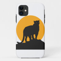 Black panther sunset silhouette