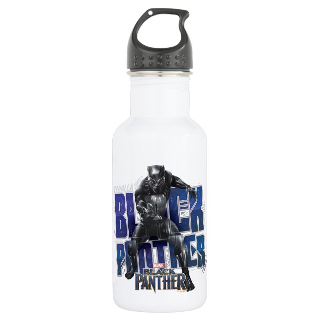 Black Panther | T'Challa - Black Panther Graphic 532 Ml Water Bottle (Front)