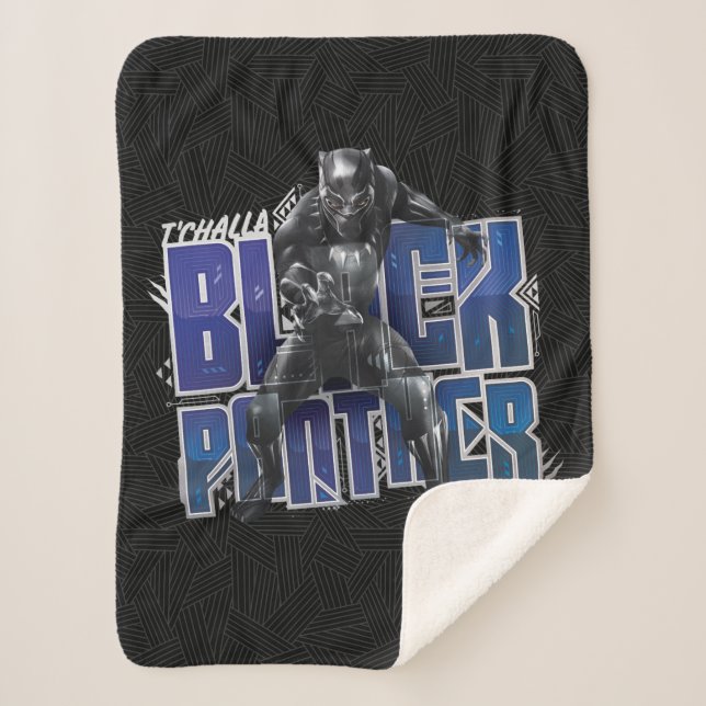 Black Panther | T'Challa - Black Panther Graphic Sherpa Blanket (Front)