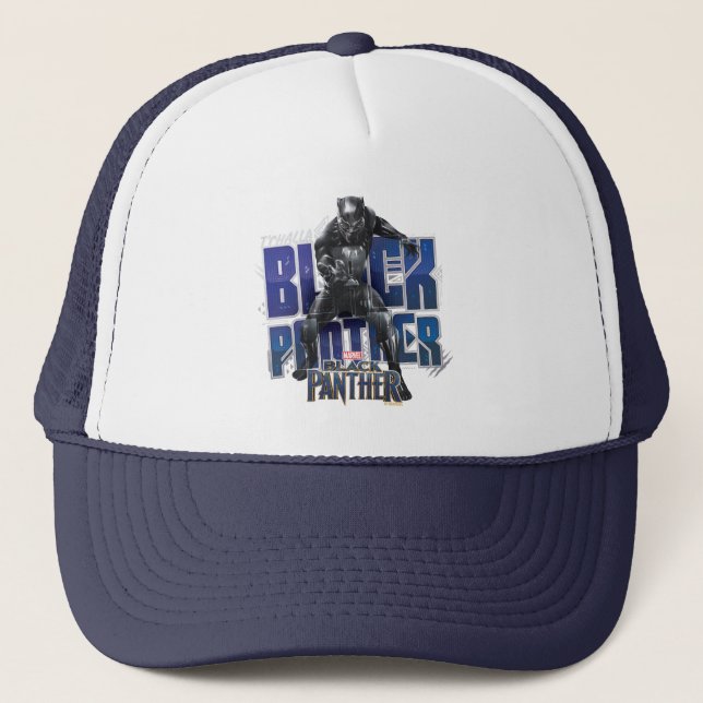 Black Panther | T'Challa - Black Panther Graphic Trucker Hat (Front)