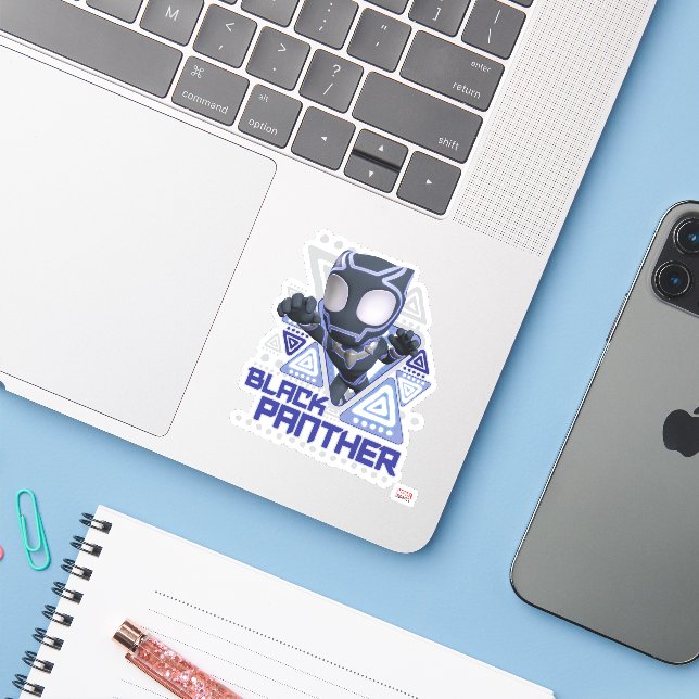 Black Panther Triangular Character Graphic (Laptop w/ iPhone)