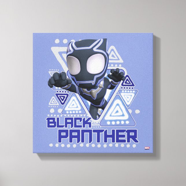 Black Panther Triangular Character Graphic Canvas Print (Front)