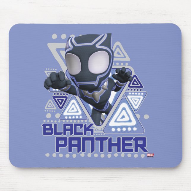 Black Panther Triangular Character Graphic Mouse Pad (Front)