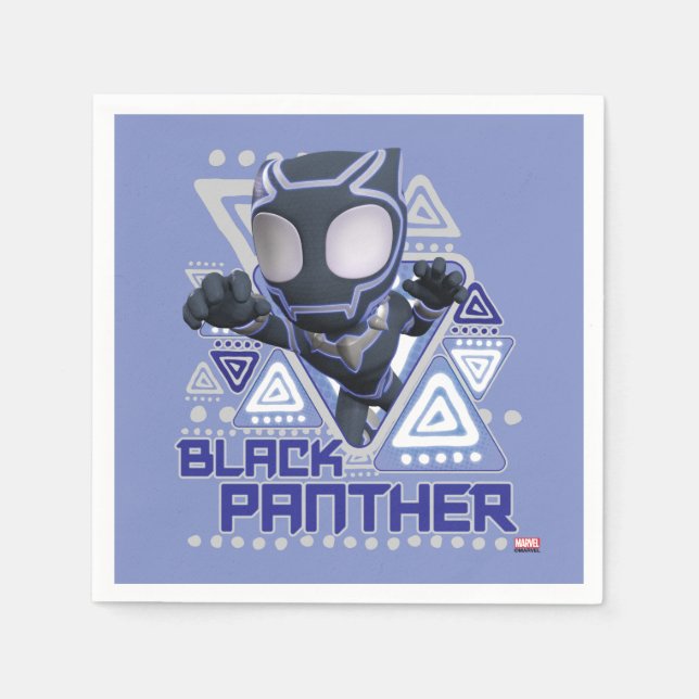 Black Panther Triangular Character Graphic Napkin (Front)
