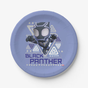 Black Panther Triangular Character Graphic Paper Plate