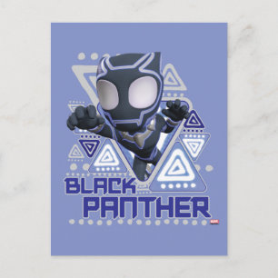 Black Panther Triangular Character Graphic Postcard