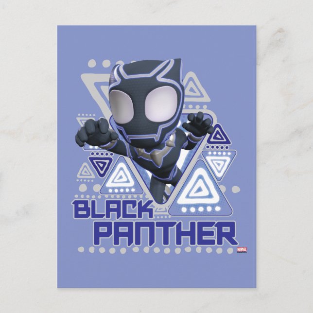 Black Panther Triangular Character Graphic Postcard (Front)