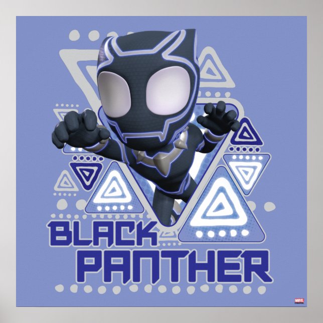Black Panther Triangular Character Graphic Poster (Front)