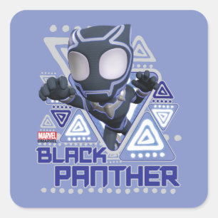 Black Panther Triangular Character Graphic Square Sticker