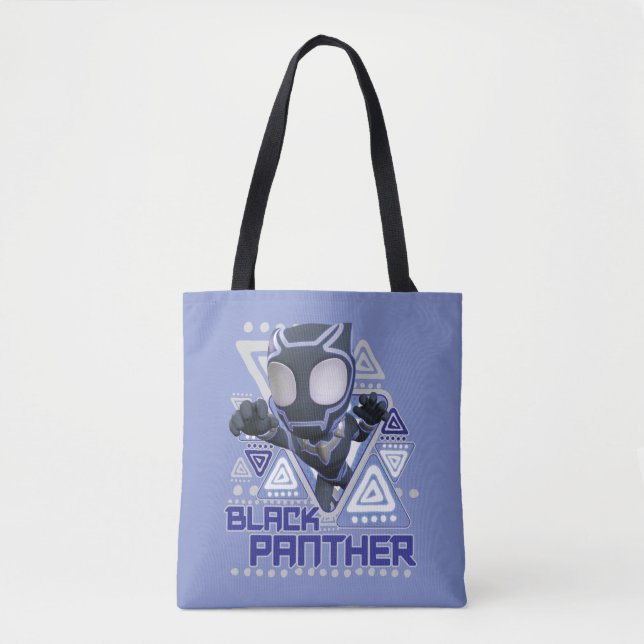 Black Panther Triangular Character Graphic Tote Bag (Front)