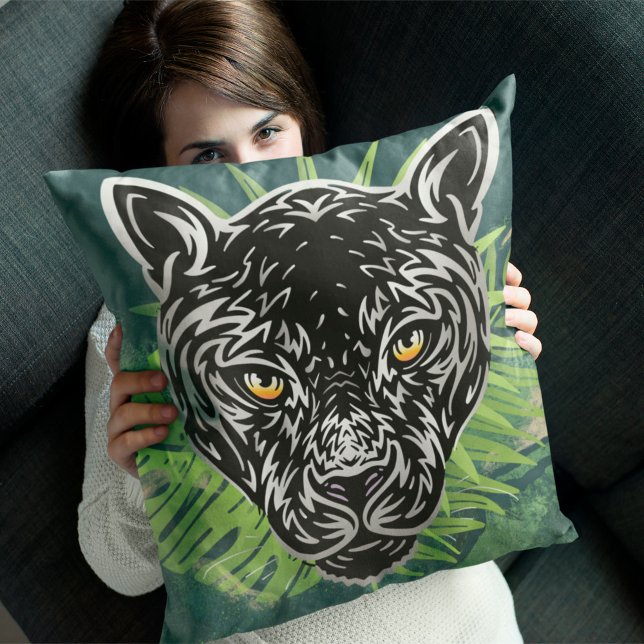 Black Panther Tropical Amazon Throw Pillow (Creator Uploaded)