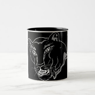 Black panther Two-Tone coffee mug