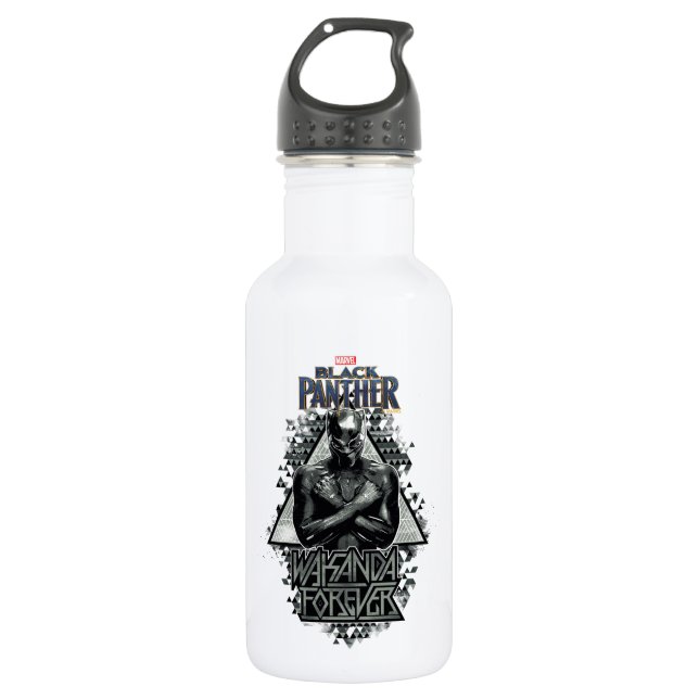 Black Panther | "Wakanda Forever" Graphic 532 Ml Water Bottle (Front)