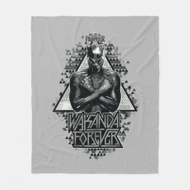 Black Panther | "Wakanda Forever" Graphic Fleece Blanket (Front)