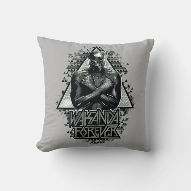 Black Panther | "Wakanda Forever" Graphic Throw Pillow (Front)