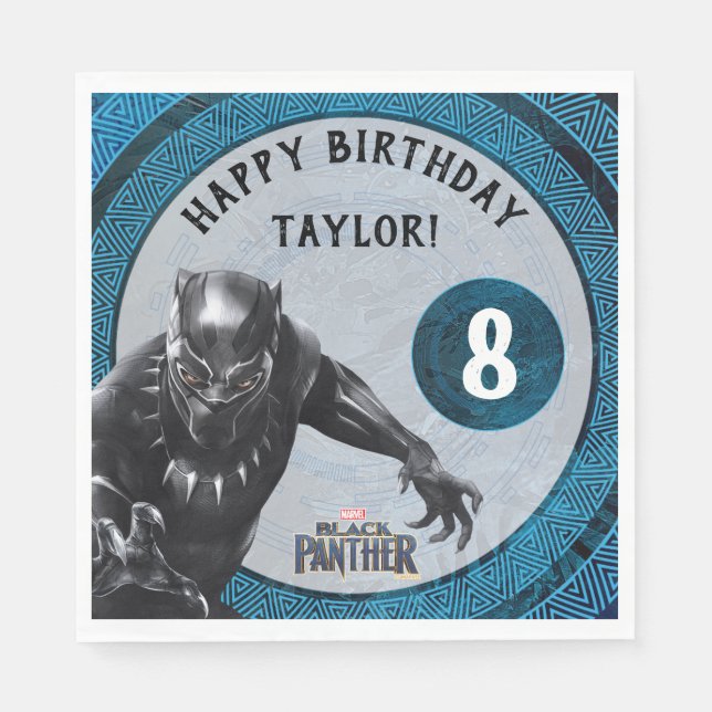 Black Panther | Wakandan Tribe Birthday Napkin (Front)