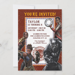 Black Panther Wakandan Warriors Birthday Invitation