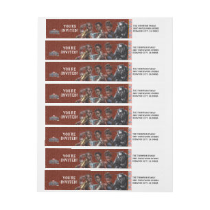 Black Panther Wakandan Warriors Birthday Wrap Around Label