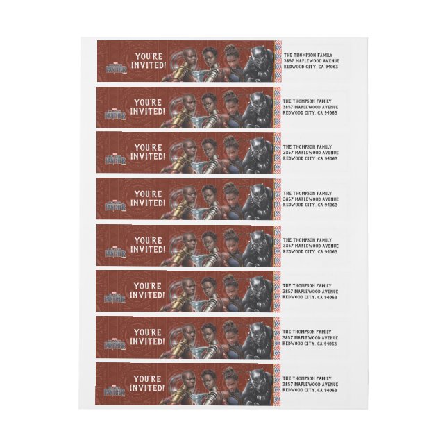 Black Panther | Wakandan Warriors Birthday Wrap Around Label (Sheet)