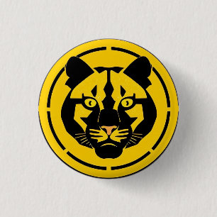 Black Panther with Intricate Artistic Details 1 Inch Round Button