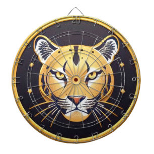 Black Panther with Intricate Artistic Details Dartboard