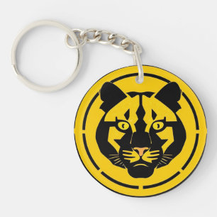 Black Panther with Intricate Artistic Details Keychain