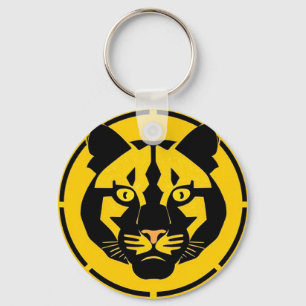 Black Panther with Intricate Artistic Details Keychain