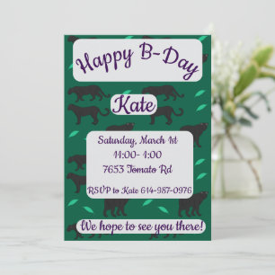 Black Panthers Happy Birthday Invitation