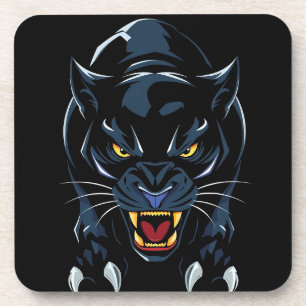 Black panther's head coaster
