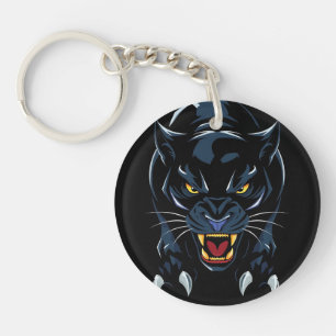 Black panther's head keychain