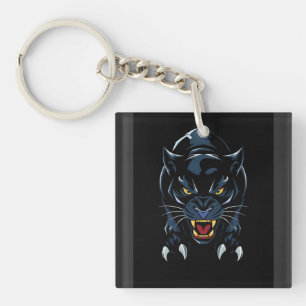 Black panther's head keychain