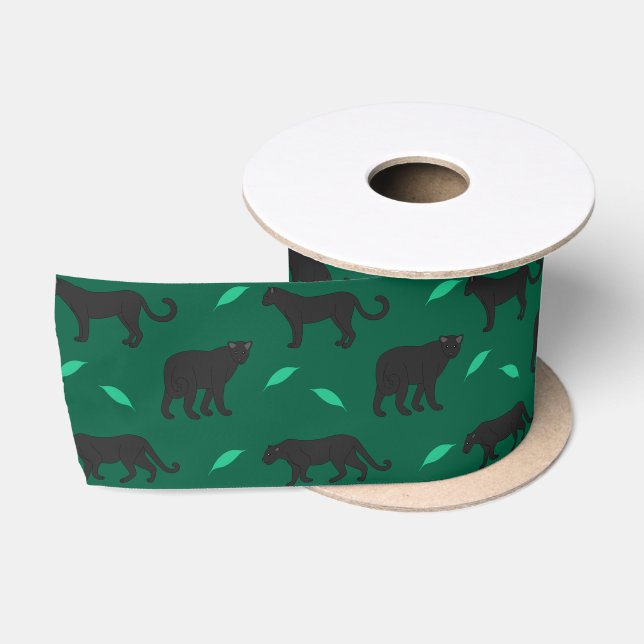 Black Panthers Satin Ribbon (Spool)