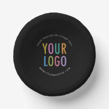 Black Paper Bowls Custom Logo Printed Disposable