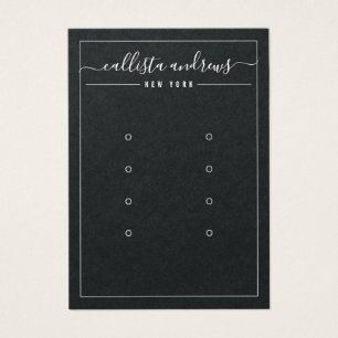 Black Paper Cursive Multiple Earring Display Card