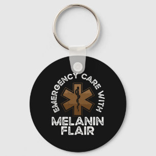 Black Paramedic African American Ems Emt Black His Keychain